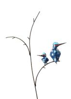 IJSVOGEL MET JONG OP TAK - STREET ART - FAIRTRADE - HANDMADE