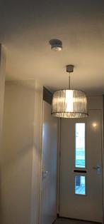 2 * Besselink Licht Kap Organza Hanglamp glanzend grijs, Ophalen of Verzenden, Zo goed als nieuw, Stof, 50 tot 75 cm