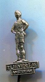 't Lievertje Amsterdam zilverkleurig speldje ( U_016 ), Verzenden, Zo goed als nieuw, Figuurtje, Speldje of Pin