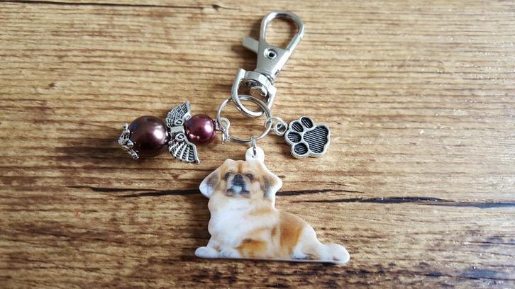 Sleutelhanger Pekinees Dog Jewelry Puppy beschermengeltje, Dieren en Toebehoren, Honden-accessoires, Nieuw, Verzenden
