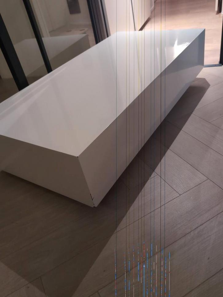 Moderne Witte Design Bank / Display Blok - 120cm, Huis en Inrichting, Tafels | Salontafels, Gebruikt, Minder dan 50 cm, 50 tot 100 cm