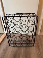 Zwart metalen wijnrek, Huis en Inrichting, Woonaccessoires | Wijnrekken, Ophalen, 50 tot 75 cm, 15 tot 25 flessen, Zo goed als nieuw