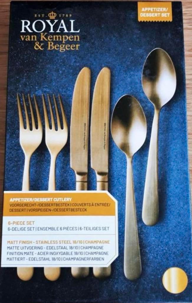 Royal Van Kempen & Begeer Voorgerecht / desertbestek goud, Huis en Inrichting, Keuken | Bestek, Nieuw, Bestekset, Rvs of Chroom