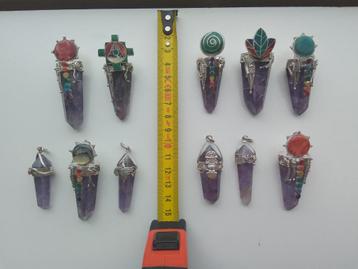 Peruaanse handgemaakte pendel hanger edelsteen chakra zilver beschikbaar voor biedingen