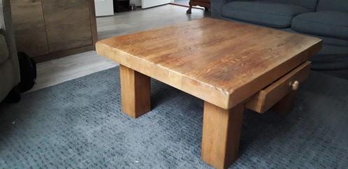 salontafel, Huis en Inrichting, Tafels | Salontafels, Gebruikt, Minder dan 50 cm, 100 tot 150 cm, 100 tot 150 cm, Vierkant, Eikenhout
