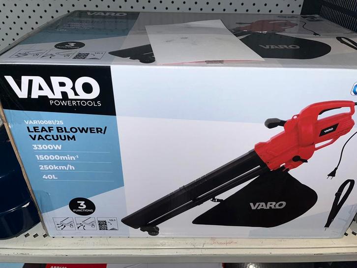 VARO Bladblazer/Zuiger met zak NIEUW, Tuin en Terras, Bladblazers, Nieuw, Handgedragen, Elektrisch, Met opvangzak, Met zuigfunctie