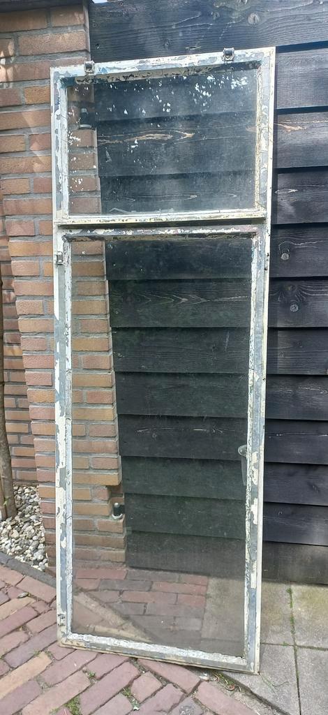 Stalen gehalvaniseerde kozijnen kiep draai 2 stuks met glas, Doe-het-zelf en Verbouw, Glas en Ramen, Gebruikt, Minder dan 80 cm