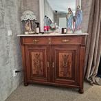 Prachtige eikenhoutenkast met marmerblad, Antiek en Kunst, Antiek | Meubels | Kasten, Ophalen