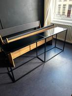 Dressoir/zijtafel zwart met glazen plaat (4 stuks), Huis en Inrichting, Tafels | Sidetables, Ophalen, Zo goed als nieuw, 150 tot 200 cm