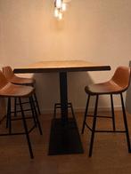 DutchBone Leather Bar Chair, Ophalen, Bar stools metallic legs, Zo goed als nieuw, Metaal