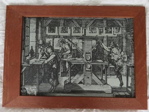 Grafische plaat drukkerij Groningen, Huis en Inrichting, Woonaccessoires | Wanddecoraties, Zo goed als nieuw, Ophalen of Verzenden