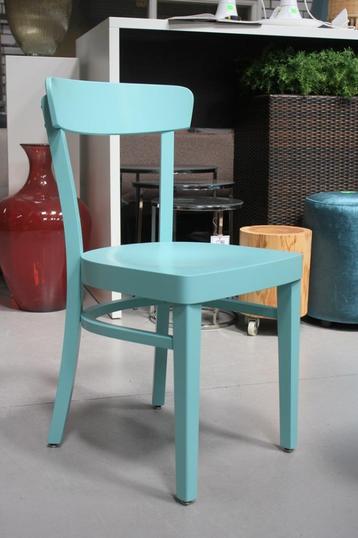 6 hippe eetkamerstoelen keukenstoel hout pastel blauw beschikbaar voor biedingen