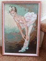 Borduurwerk "ballerina" ingelijst, Ophalen of Verzenden