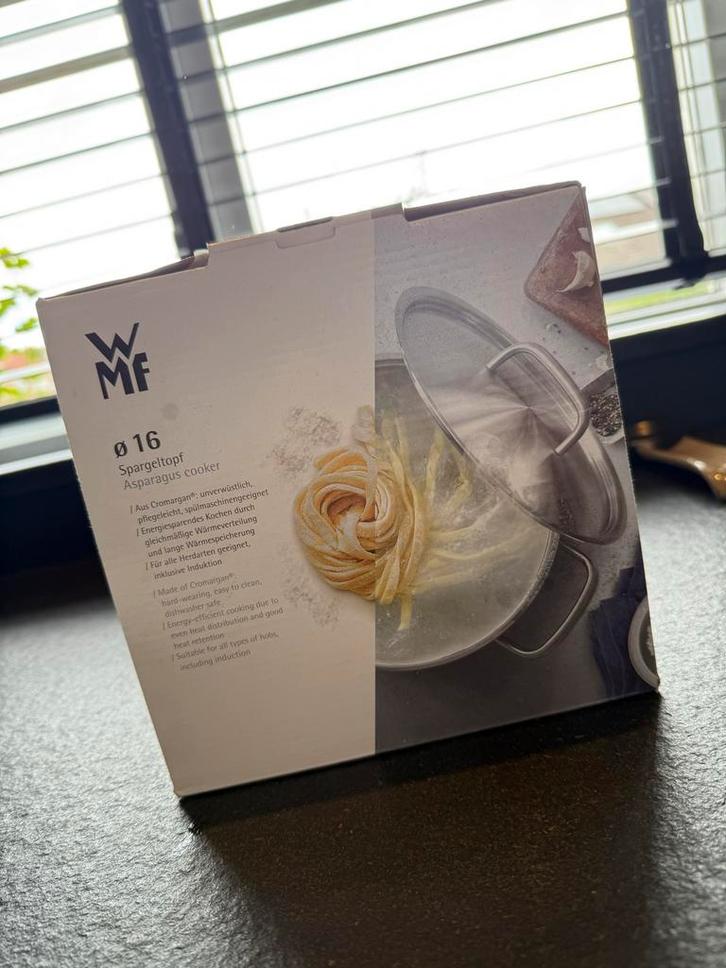 Nieuwe Aspergekoker - WMF Cromargan, Huis en Inrichting, Keuken | Potten en Pannen, Nieuw, Kookpan of Snelkookpan, Rvs, Inductieplaat