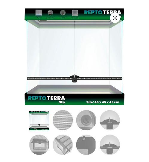 Repto Terra Sky terrarium 45x45x45 (GEBROKEN WAND) €30, Dieren en Toebehoren, Reptielen en Amfibieën | Toebehoren, Zo goed als nieuw