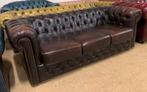Prachtige Chesterfield Bank 3 Zits Bruin., Gebruikt, Chesterfield, Driepersoons, Ophalen of Verzenden