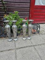 Set van 4 Kandelaars - Grijs/Zwart, Overige materialen, Gebruikt, 25 tot 50 cm, Grijs