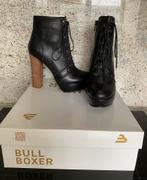 Leren lage laarzen veter&rits hoge hak, Bullboxer, nieuw, 36, Kleding | Dames, Schoenen, Ophalen, Zwart, Nieuw, Schoenen met hoge hakken
