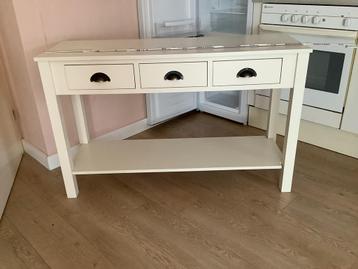 Sitetable wit met 3 lades