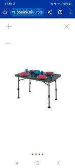 Campingtafel Eurotrail 80 x 60 lichtgewicht en verstelbaar, Caravans en Kamperen, Kampeermeubelen, Ophalen, Gebruikt, Campingtafel