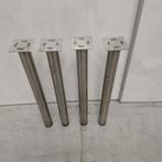 Zware RVS tafelpoten met bevestigingsplaat  3x stelpoot - 1x, Gebruikt