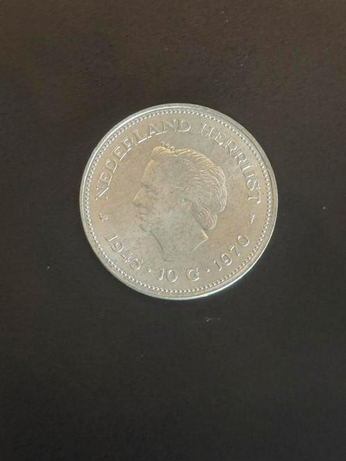 Zilveren 10 Gulden Munt 1970 – Nederland Herrijst – Juliana, Postzegels en Munten, Munten | Nederland, Losse munt, 10 gulden, Koningin Juliana
