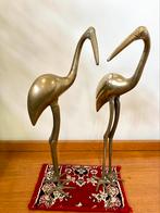 Twee Vintage messing Reigers / kraanvogels 52 cm, Ophalen