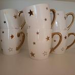 Koffiebekers kerst wit met gouden sterren, Ophalen, Nieuw