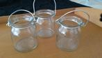 3 ge-etste waxine glaasjes, Ophalen of Verzenden, Zo goed als nieuw, Overige materialen, Minder dan 25 cm