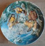 Decoratief bord met vogels in winterlandschap, Antiek en Kunst, Ophalen of Verzenden