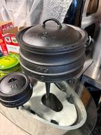 Pot / pan met vaste pootjes afr 2ltr + 1/4potje, Huis en Inrichting, Keuken | Potten en Pannen, Ophalen, Zo goed als nieuw, Overige materialen