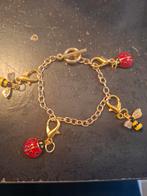 Goudkleurige Armband met Lieveheersbeestje & Bij, Overige materialen, Nieuw, Ophalen of Verzenden, Met bedels of kralen