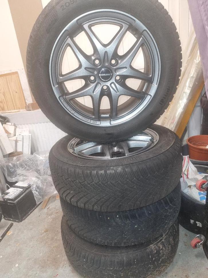 Set BORBET velgen 16" met continental winterband zgan, Auto-onderdelen, Banden en Velgen, Banden en Velgen, Winterbanden, 16 inch