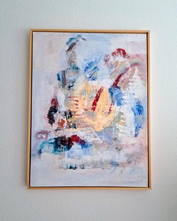 Abstract Acryl Schilderij met Baklijst - 60x80cm beschikbaar voor biedingen