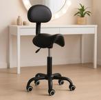 Kapperskruk Zwart met Rugleuning en Verstelbaar, Huis en Inrichting, Krukjes, Overige materialen, Multiwishlist, Ophalen of Verzenden