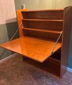 Vintage boekenkast, secretaire, bureau, klepkast, Ophalen, Gebruikt