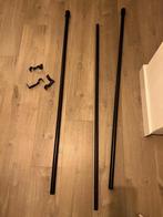 Zwarte Uitschuifbare Gordijnroede 183-366 cm, 200 cm of meer, Zwart, Ophalen of Verzenden, Zo goed als nieuw