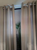 4 Donker Beige Overgordijnen 140x260, Huis en Inrichting, Ophalen, 100 tot 150 cm, 200 cm of meer, Bruin