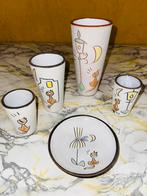 Vintage vazen Potterie Boonstra decor Sgraffito, Ophalen, A, A, A