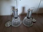 Industriële Hanglampen - Set van 2, Ophalen, Gebruikt, Glas, Minder dan 50 cm