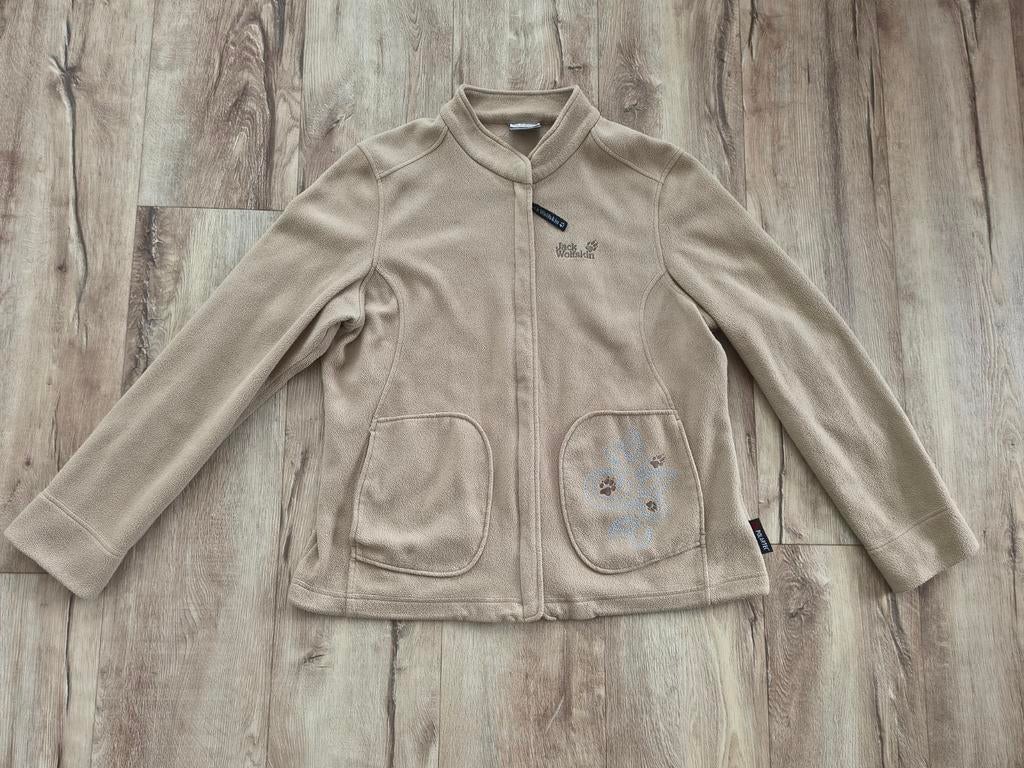 Prachtig beige fleecevest, outdoor vest Jack Wolfskin, L., Kleding | Dames, Truien en Vesten, Maat 42/44 (L), Ophalen of Verzenden