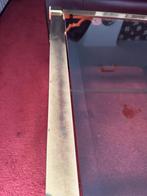Messing Salontafel met Glazen Blad, Ophalen, Gebruikt, 50 tot 100 cm, 50 tot 75 cm