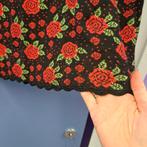 King Louie retro bloemenrok rode rozen gebreid maat L 49640, ., Maat 42/44 (L), Ophalen of Verzenden, Zo goed als nieuw