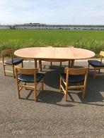 Borge Mogensen Andersson tafel 6 Fredericia stoel vintage, Huis en Inrichting, Stoelen, Ophalen, Bruin, Leer, Nvt