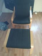 Ikea stoelen 2 x plus voetenbankje 2x, Huis en Inrichting, Stoelen, Ophalen, Gebruikt, Twee, Zwart
