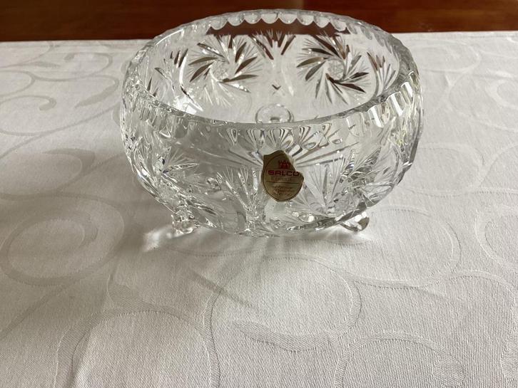 Onbeschadigd Salco bleikristal bonbonnière/koekschaaltje, Antiek en Kunst, Curiosa en Brocante, Ophalen of Verzenden