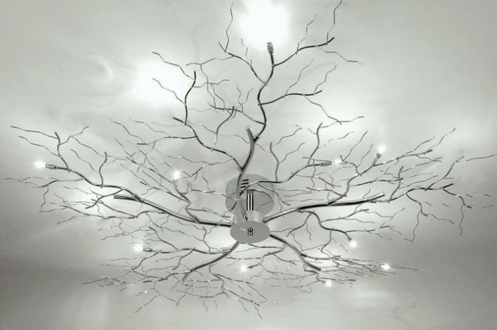 100cm plafondlamp chroom takkenbos bed tafel eettafel lamp, Huis en Inrichting, Lampen | Hanglampen, Nieuw, Minder dan 50 cm, Ophalen of Verzenden