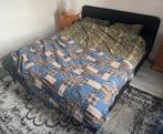 IKEA Bed Slattum 160x200 met Matras, Ophalen, Gebruikt, Zwart, Tweepersoons