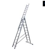 Uitschuifbare professionele ladder met 3x10 treden., Doe-het-zelf en Verbouw, Ladders en Trappen, Ophalen, Gebruikt, 4 meter of meer
