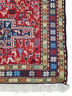 Handgeknoopt Perzisch wol Kelim tapijt Soumak 112x150cm, Crème, Gebruikt, Ophalen of Verzenden, 100 tot 150 cm